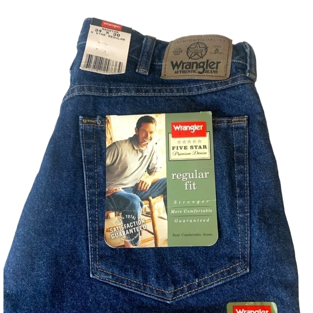 Wrangler Men's Regular Fit Jeans  5 Star Size 34 X 30 96501MR Sturdy Western